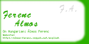 ferenc almos business card