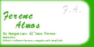 ferenc almos business card